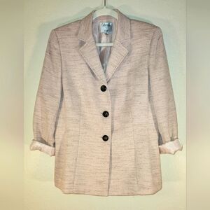 Collections for Le Suit Vntg Powder Pink w Blk Threading Blazer. Sz 14.